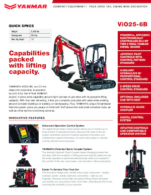 Міні-екскаватори Yanmar ViO25-6B