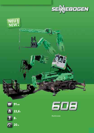 пересувні крани - телескопічна стріла Sennebogen 608 Multicrane