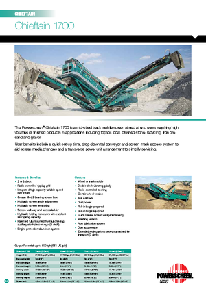 Пересувні грохоти Powerscreen Chieftain 1700-2D