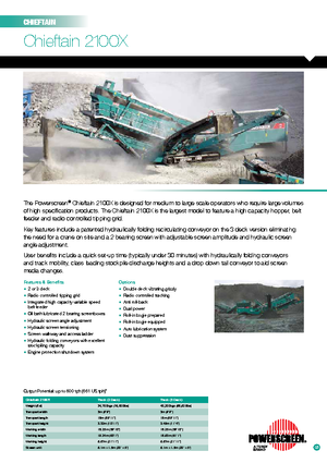 Пересувні грохоти Powerscreen Chieftain 2100 X 3D