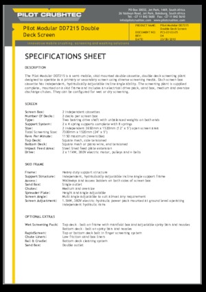 Пересувні грохоти Pilot Crushtec DD7215