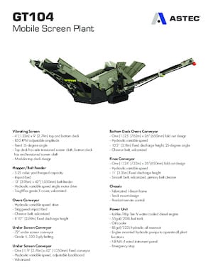 Пересувні грохоти Astec GT104