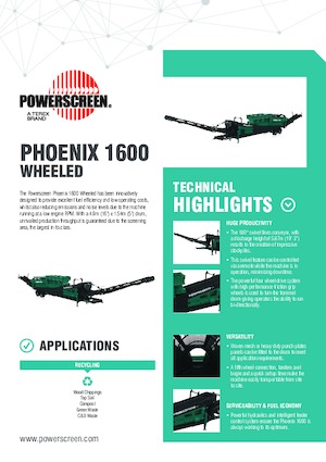 Пересувні сортувальні грохоти з барабаном Powerscreen Phoenix 1600