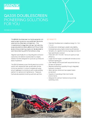 Пересувні грохоти Sandvik QA335