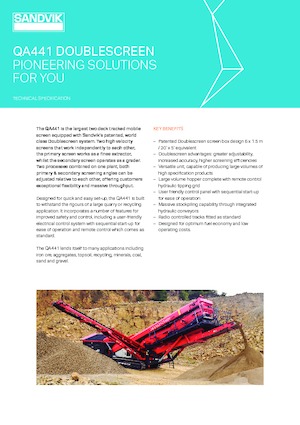 Пересувні грохоти Sandvik QA 441