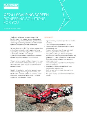 Пересувні грохоти Sandvik QE241