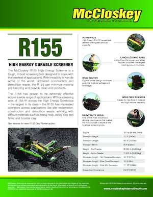 Пересувні грохоти McCloskey R155