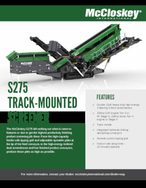 Пересувні грохоти McCloskey S275
