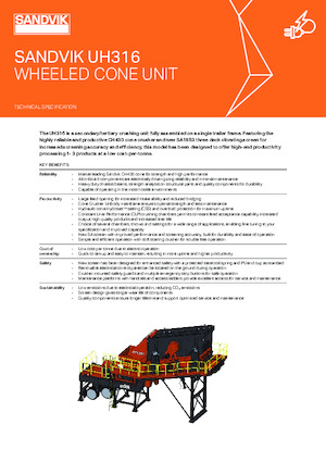 Пересувні грохоти Sandvik UH316
