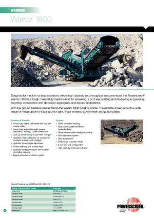 Пересувні грохоти Powerscreen Warrior 1800
