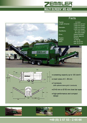 Пересувні сортувальні грохоти з барабаном Zemmler MS 4200