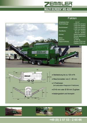 Пересувні сортувальні грохоти з барабаном Zemmler MS 4200