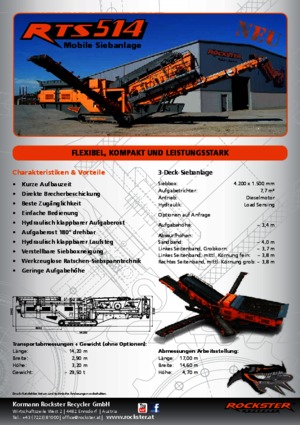 Пересувні грохоти Rockster RTS514