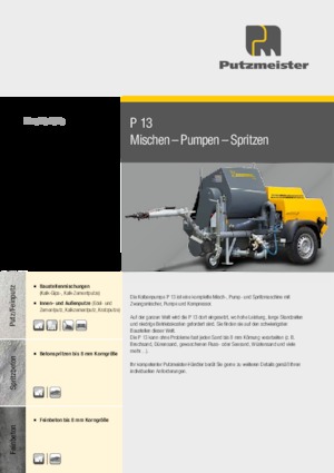 стаціонарні насоси для подачі бетону Putzmeister P 13 EMR KA 230