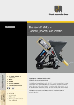 Насоси для змішування Putzmeister MP 20 EV