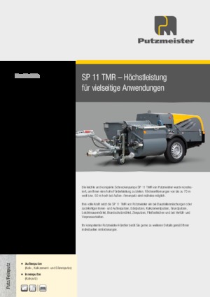 Гвинтові конвеєрні насоси Putzmeister SP 11 TMR