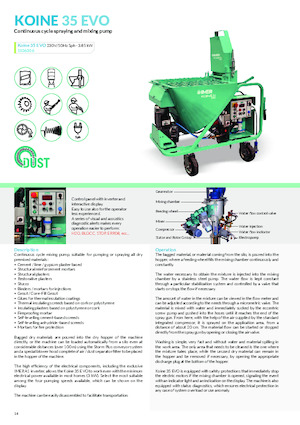 Обладнання для розпилення розчину та транспортування Imer Koine 35 G Evo