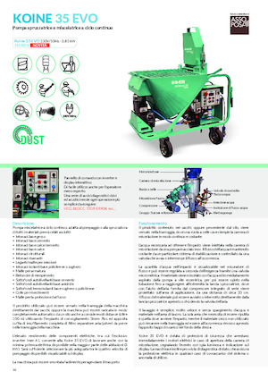 Обладнання для розпилення розчину та транспортування Imer Koine 35 Evo