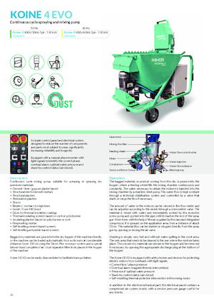 Обладнання для розпилення розчину та транспортування Imer Koine 4 Evo