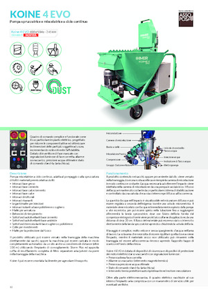 Обладнання для розпилення розчину та транспортування Imer Koine 4 Evo