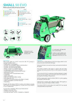 Обладнання для розпилення розчину та транспортування Imer Small 50 Evo