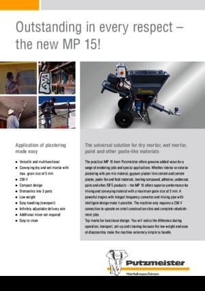 Насоси для змішування Putzmeister MP 15