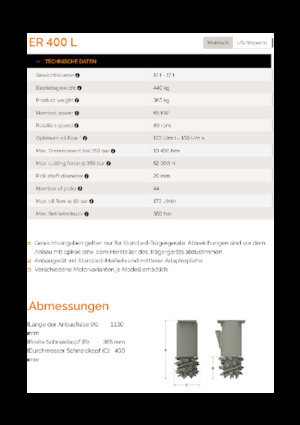 Установочні фрезерні головки (гідр.) Erkat ER 400L