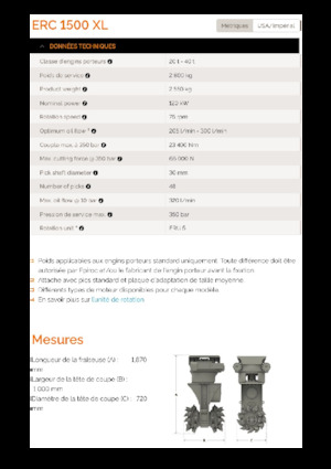 Установочні фрезерні головки (гідр.) Erkat ERC 1500XL