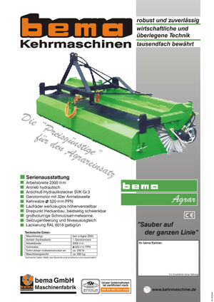 Монтажні підмітальні машини Bema Agrar 2300