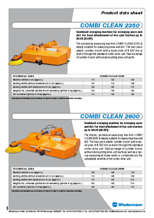Монтажні підмітальні машини Wiedenmann CombiClean 2600