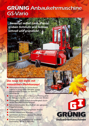 Монтажні підмітальні машини Grünig GS-Vario 2300 Jumbo
