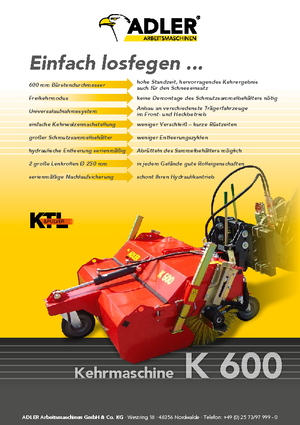 Монтажні підмітальні машини Adler K 600-210