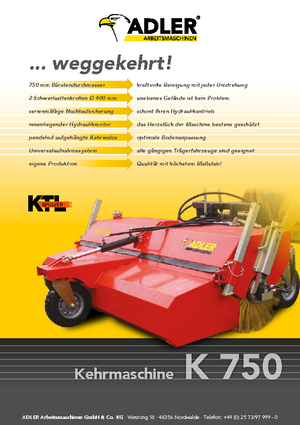 Монтажні підмітальні машини Adler K 750-270