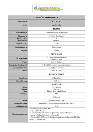 Муніципальні трактори AGT AGT 835 T