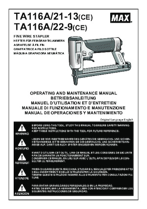 Молотки та степлери MAX USA CORP. TA116A/21-13