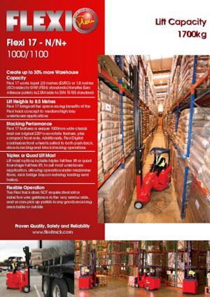 Навантажувачі для вузького проходу VNA Flexi 17N