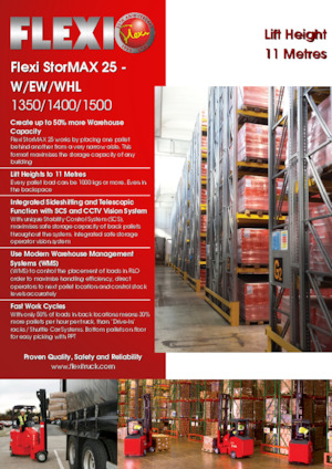 Навантажувачі для вузького проходу VNA Flexi StorMAX 25 W