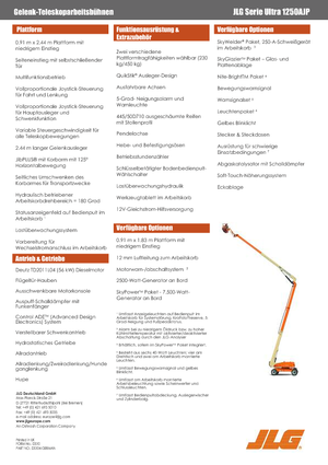 Колісні підйомники з шарнірною стрілою JLG 1250AJP