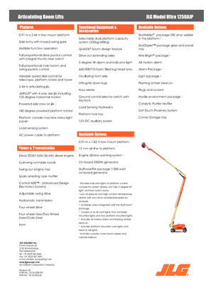 Колісні підйомники з шарнірною стрілою JLG 1250AJP