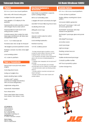 Колісні телескопічні підйомники JLG 1500SJ