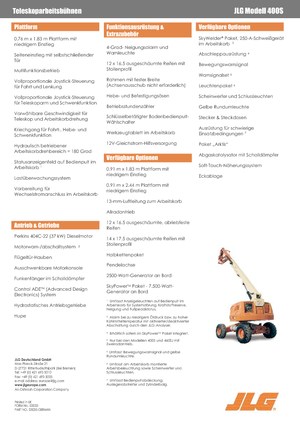 Колісні телескопічні підйомники JLG 400 S