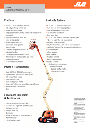 Колісні підйомники з шарнірною стрілою JLG 450A Serie II
