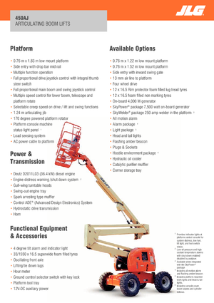 Колісні підйомники з шарнірною стрілою JLG 450AJ