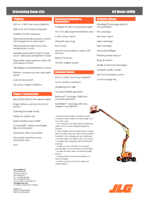 Колісні підйомники з шарнірною стрілою JLG 600AN