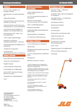 Колісні телескопічні підйомники JLG 660 SJ