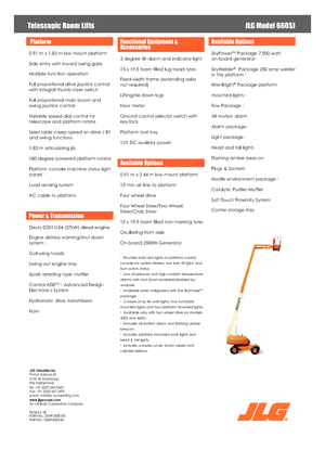 Колісні телескопічні підйомники JLG 660 SJ