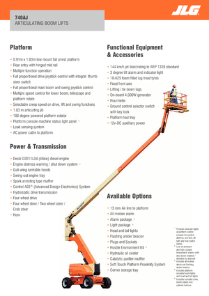 Колісні підйомники з шарнірною стрілою JLG 740 AJ