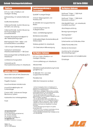 Колісні підйомники з шарнірною стрілою JLG 800AJ