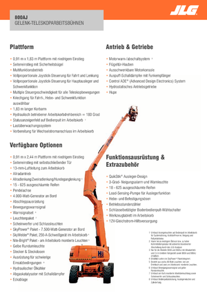 Колісні підйомники з шарнірною стрілою JLG 800AJ