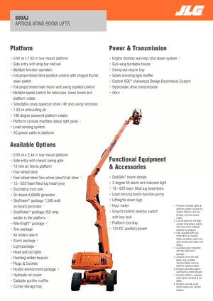 Колісні підйомники з шарнірною стрілою JLG 800AJ